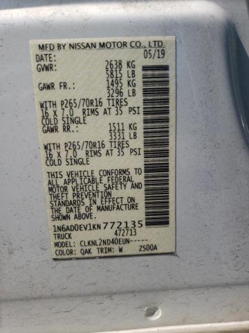 2019 NISSAN FRONTIER S - 1N6AD0EV1KN772135