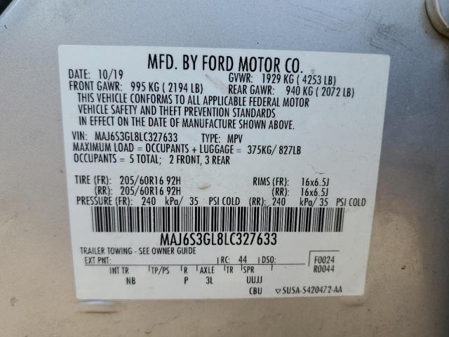 VIN MAJ6S3GL8LC327633 2020 Ford Ecosport, SE no.13