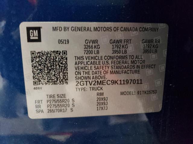 2019 GMC SIERRA1500 2GTV2MEC9K1197011