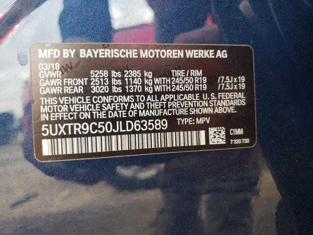 2018 BMW X3 XDRIVE3 - 5UXTR9C50JLD63589