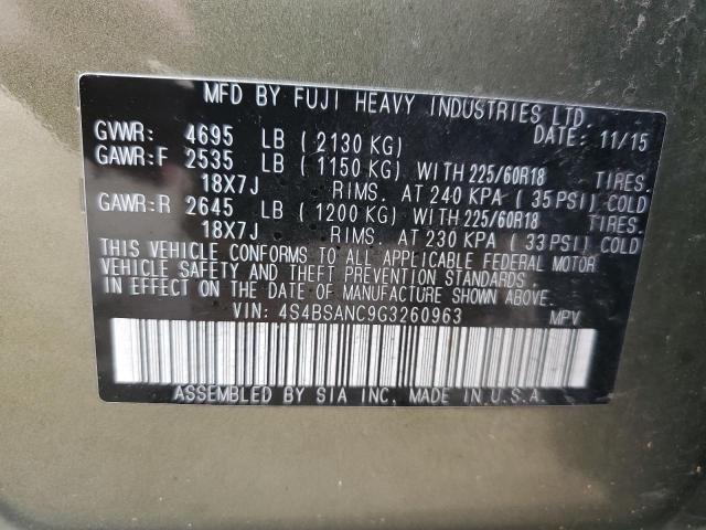 VIN 4S4BSANC9G3260963 2016 Subaru Outback, 2.5I Lim... no.13