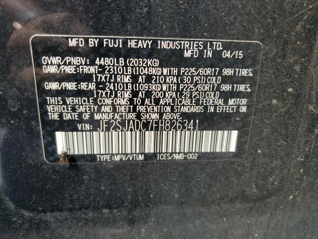 2015 SUBARU FORESTER 2 - JF2SJADC7FH826341