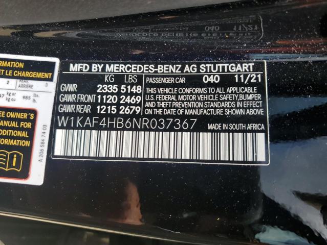 VIN W1KAF4HB6NR037367 2022 Mercedes-Benz C-Class, 3... no.13