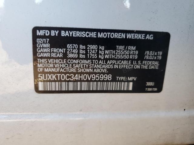 VIN 5UXKT0C34H0V95998 2017 BMW X5 no.13