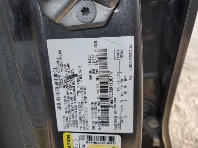 VIN 3FA6P0CD5KR150747 2019 Ford Fusion, Sel no.12