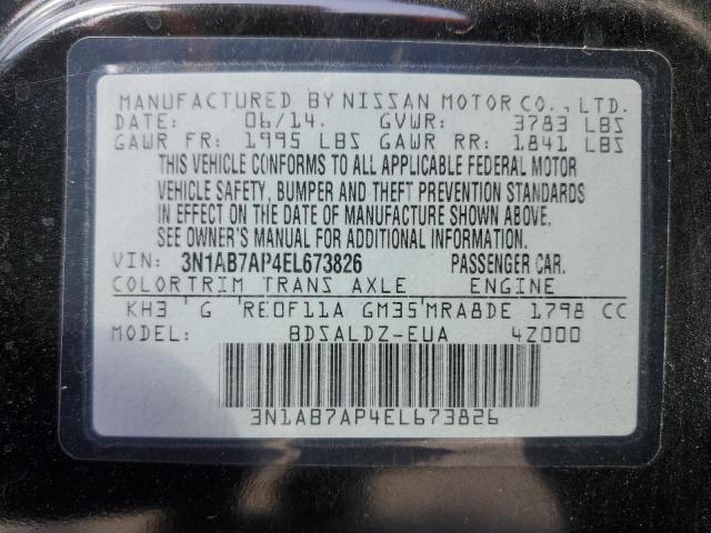 VIN 3N1AB7AP4EL673826 2014 Nissan Sentra, S no.12