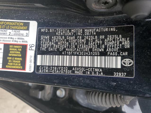 VIN 4T1BF1FK3EU431255 2014 Toyota Camry, L no.12