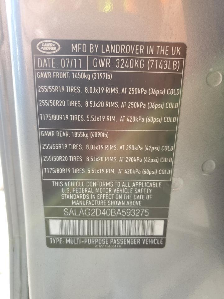 Lot #2953172232 2011 LAND ROVER LR4 HSE