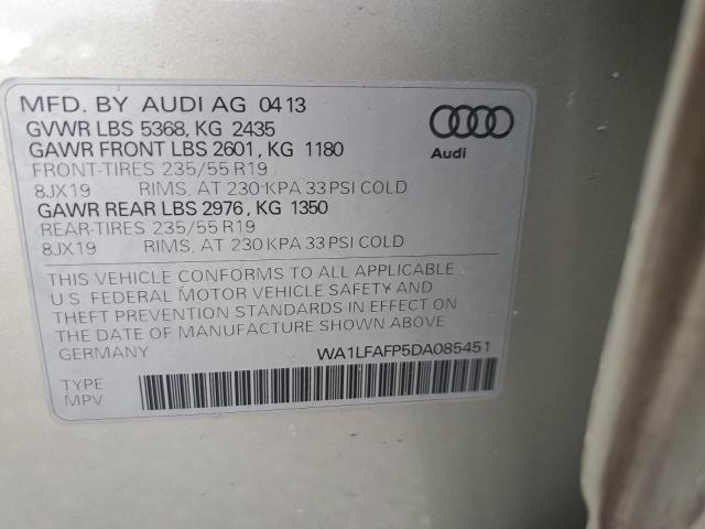 VIN WA1LFAFP5DA085451 2013 Audi Q5, Premium Plus no.14