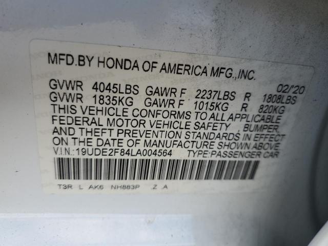 VIN 19UDE2F84LA004564 2020 Acura ILX, Premium A-Spec no.12