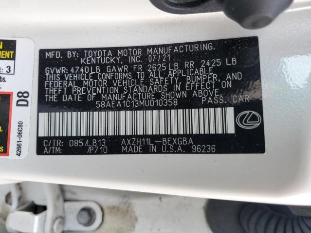 2021 LEXUS ES 300H LU 58AEA1C13MU010358