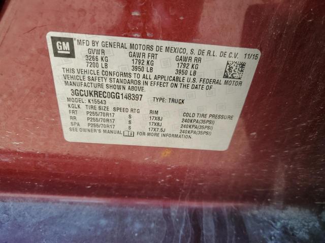 2016 CHEVROLET SILVERADO - 3GCUKREC0GG148397