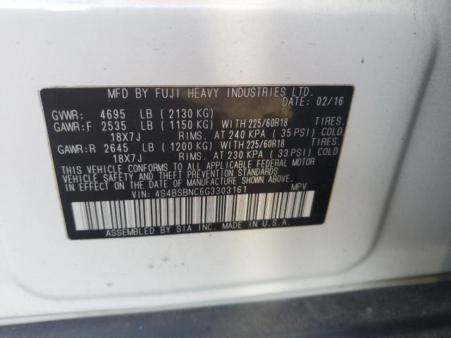 2016 SUBARU OUTBACK 2. - 4S4BSBNC6G3303161