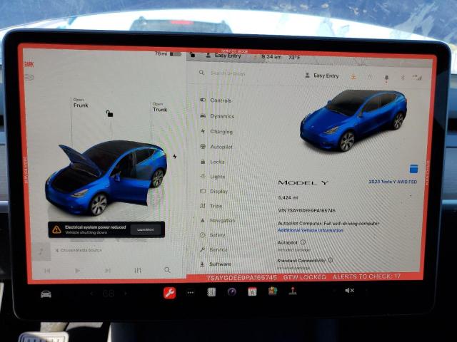 VIN 7SAYGDEE9PA165745 2023 Tesla MODEL Y no.9