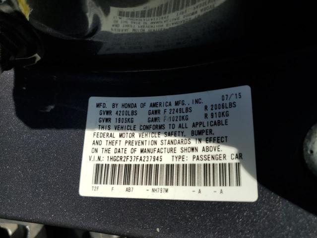 VIN 1HGCR2F37FA237945 2015 Honda Accord, LX no.12