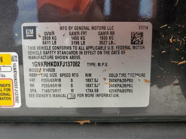 VIN 1GNKRHKDXFJ137082 2015 Chevrolet Traverse, LT no.13