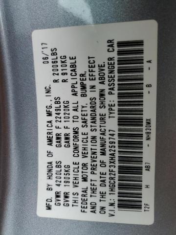 2017 HONDA ACCORD LX - 1HGCR2F3XHA259747