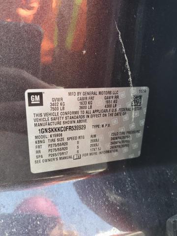 2015 CHEVROLET SUBURBAN K - 1GNSKKKC0FR539929