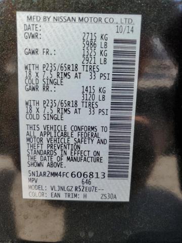 2015 NISSAN PATHFINDER - 5N1AR2MM4FC606813