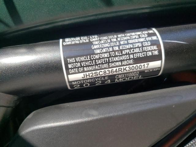 2024 HONDA CMX1100 T JH2SC8364RK300017