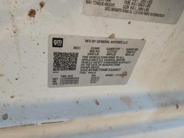 2021 CHEVROLET SILVRDO LT 1GC4YNE70MF310407