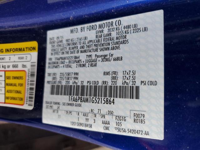 2016 FORD MUSTANG - 1FA6P8AM1G5215864