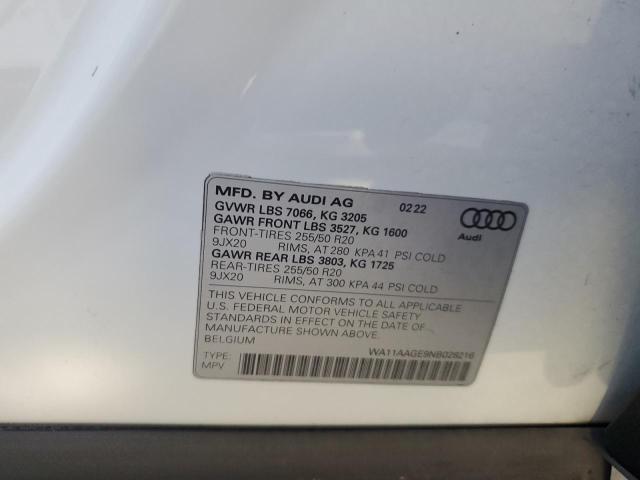 VIN WA11AAGE9NB028216 2022 Audi E-Tron, Sportback P... no.14