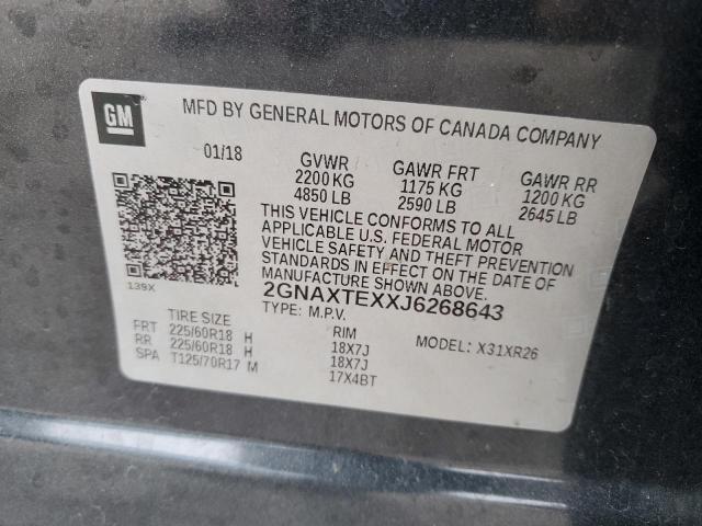 2018 CHEVROLET EQUINOX LT - 2GNAXTEXXJ6268643