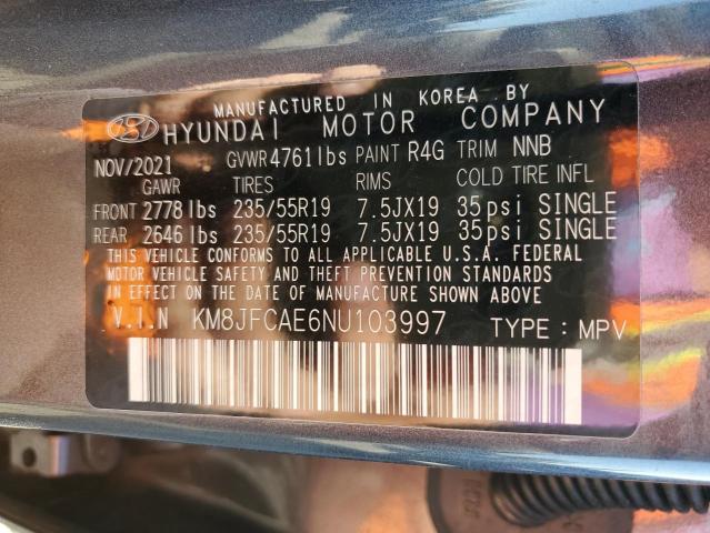 2022 HYUNDAI TUCSON N L - KM8JFCAE6NU103997