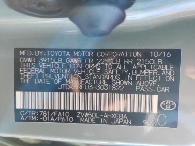 2017 TOYOTA PRIUS - JTDKBRFU3H3031822