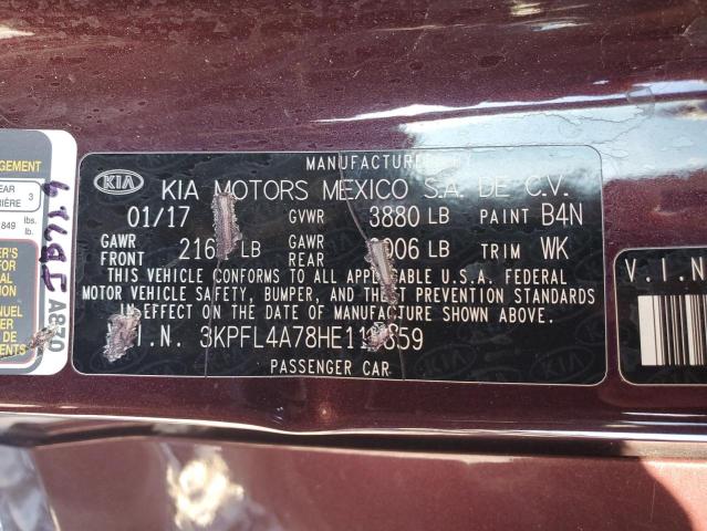 2017 KIA FORTE LX - 3KPFL4A78HE116859