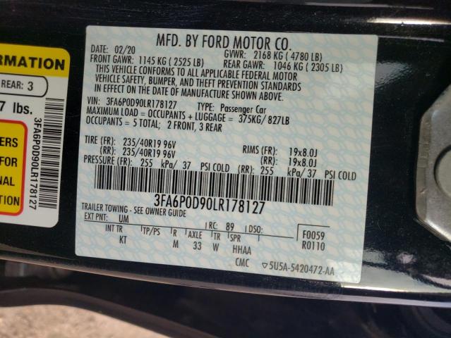 VIN 3FA6P0D90LR178127 2020 Ford Fusion, Titanium no.13