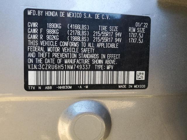 2022 HONDA HR-V EX - 3CZRU6H51NM749337