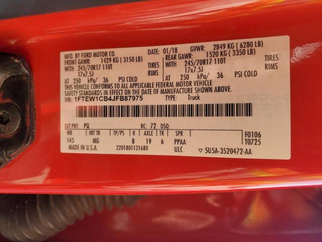 2018 FORD F150 SUPER - 1FTEW1CB4JFB87975