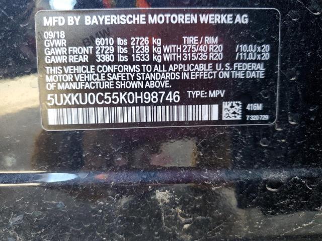 VIN 5UXKU0C55K0H98746 2019 BMW X6, Sdrive35I no.13