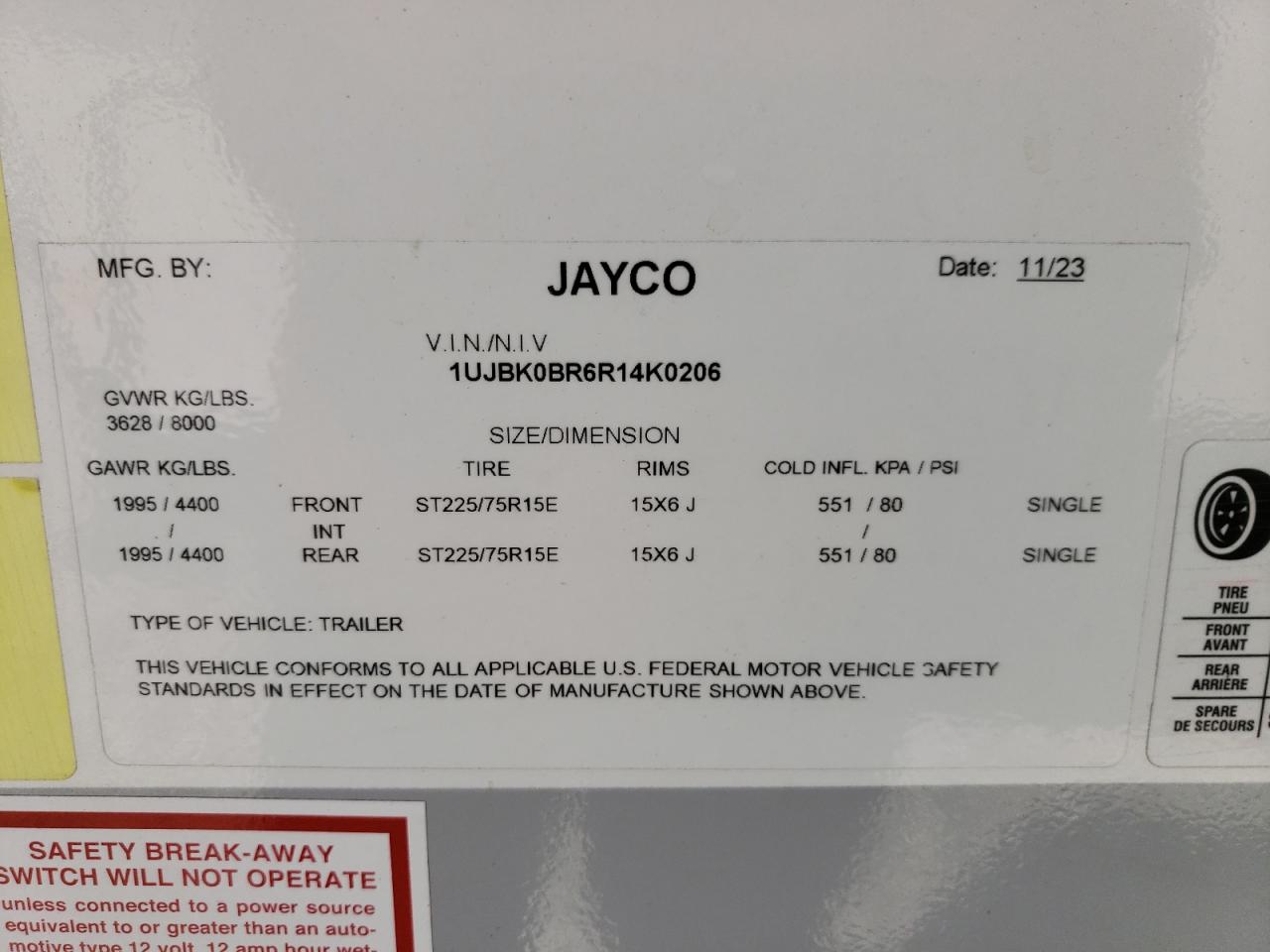 Lot #2970004879 2024 JAYCO WHITE HAWK