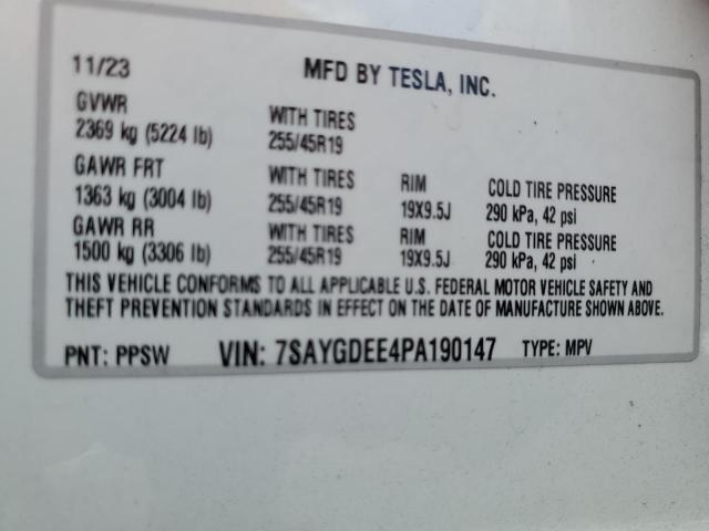 2023 TESLA MODEL Y - 7SAYGDEE4PA190147
