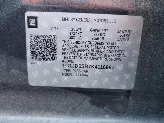 2019 CHEVROLET SONIC LT - 1G1JD5SB7K4116997