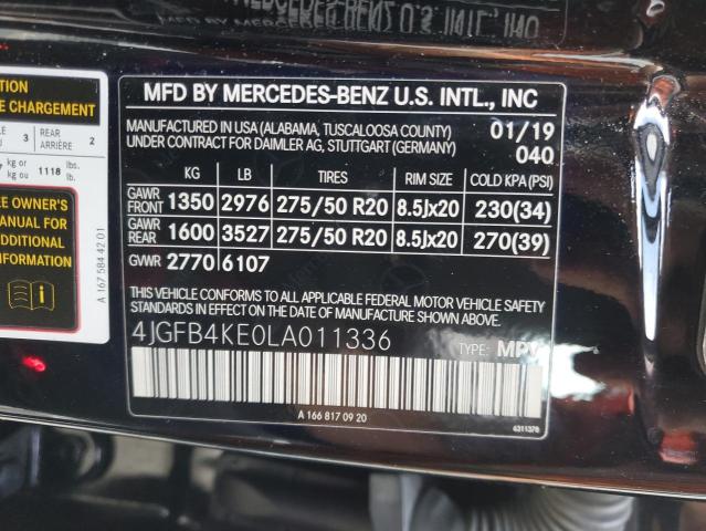 2020 MERCEDES-BENZ GLE 350 4M - 4JGFB4KE0LA011336