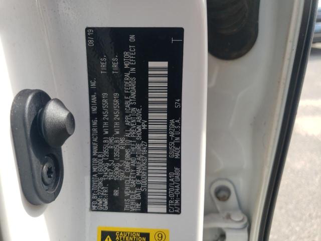 2019 TOYOTA HIGHLANDER - 5TDDZRFH7KS718427