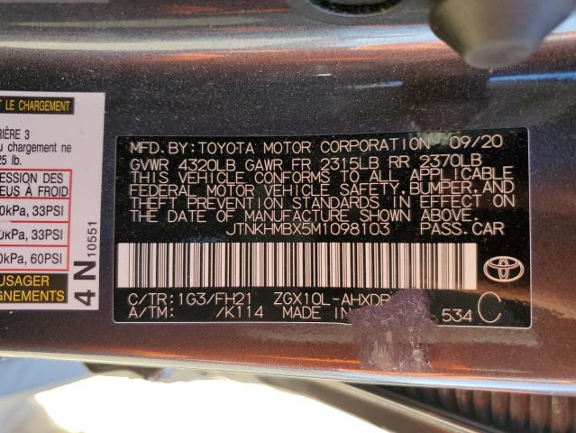 VIN JTNKHMBX5M1098103 2021 TOYOTA C-HR no.12