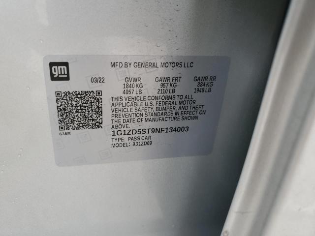 2022 CHEVROLET MALIBU LT - 1G1ZD5ST9NF134003