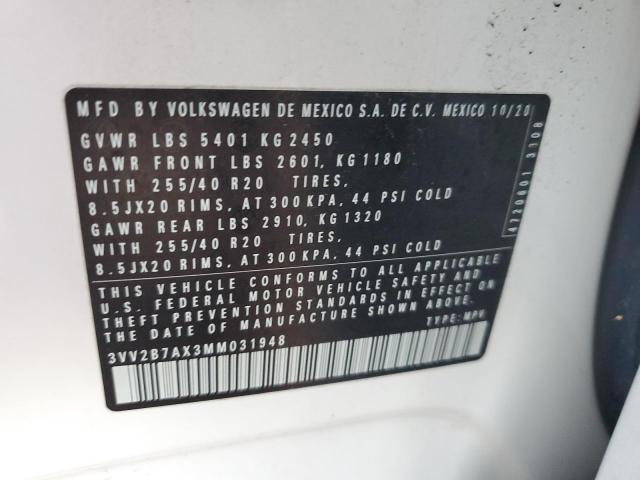2021 VOLKSWAGEN TIGUAN SE - 3VV2B7AX3MM031948