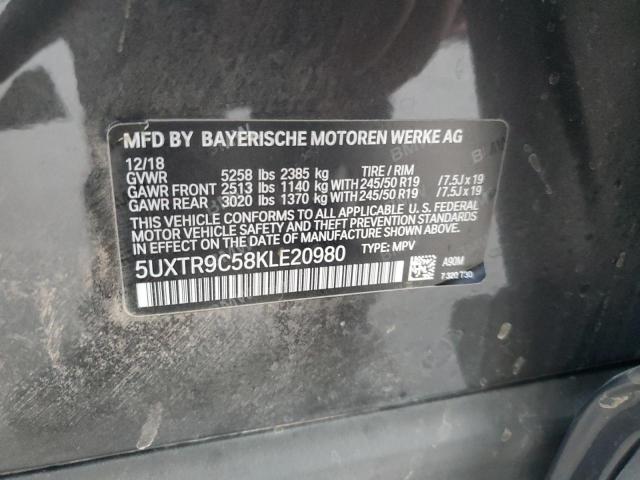 2019 BMW X3 XDRIVE3 - 5UXTR9C58KLE20980