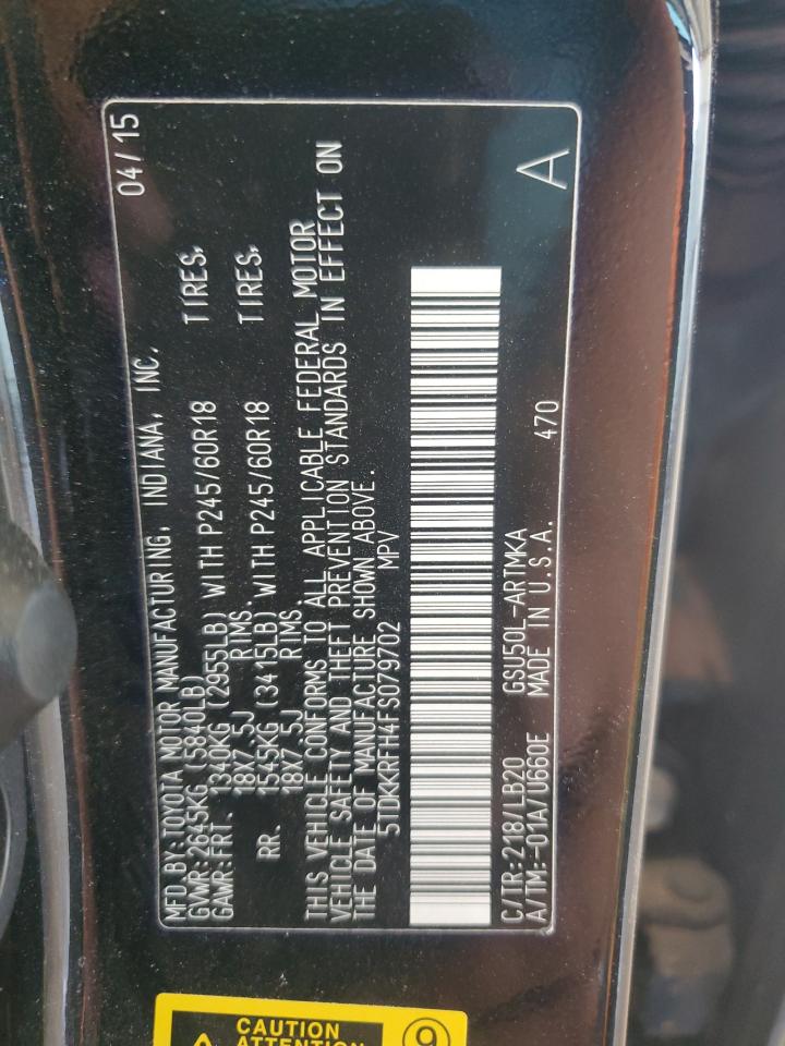 5TDKKRFH4FS079702 - 2015 TOYOTA HIGHLANDER - #77485034
