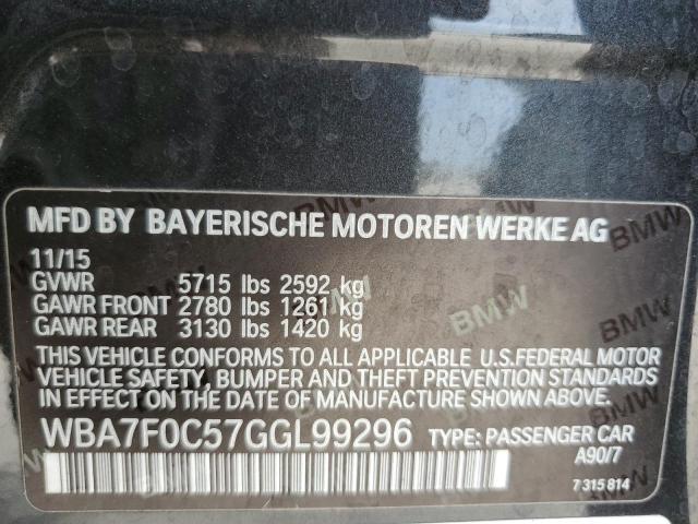 VIN WBA7F0C57GGL99296 2016 BMW 7 SERIES no.12