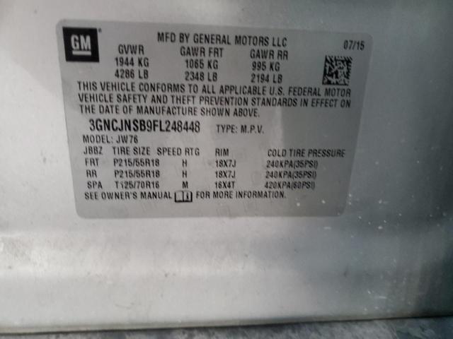 2015 CHEVROLET TRAX LTZ 3GNCJNSB9FL248448