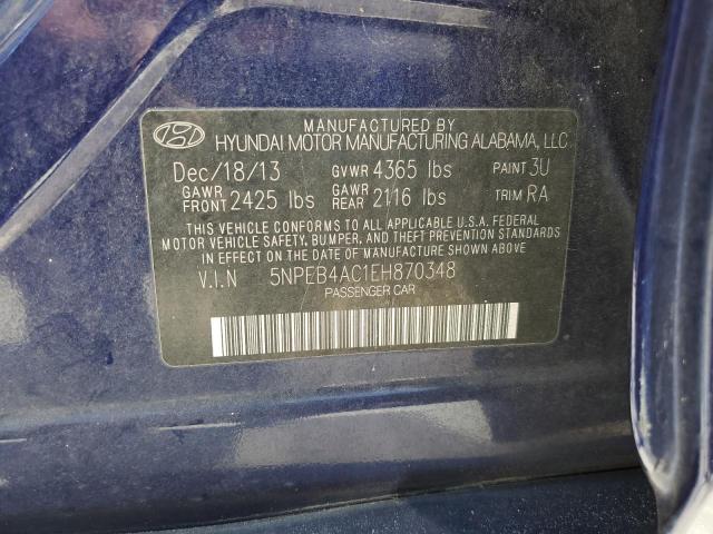 VIN 5NPEB4AC1EH870348 2014 Hyundai Sonata, Gls no.13