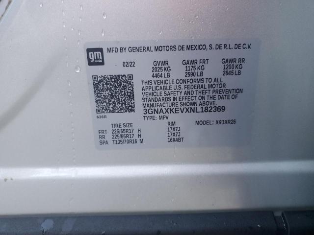 VIN 3GNAXKEVXNL182369 2022 Chevrolet Equinox, LT no.14