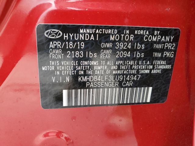 VIN KMHD84LF3LU914947 2020 Hyundai Elantra, Sel no.13